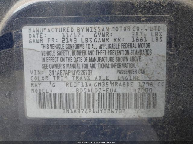 2018 NISSAN SENTRA 3N1AB7AP1JY226707 Photo 8