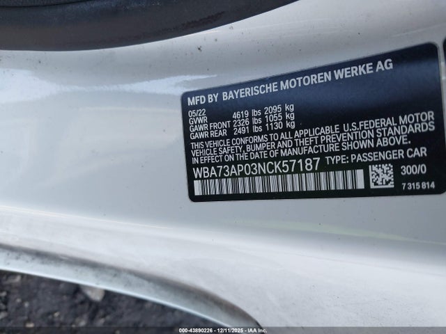 2022 BMW 430I WBA73AP03NCK57187 Photo 8