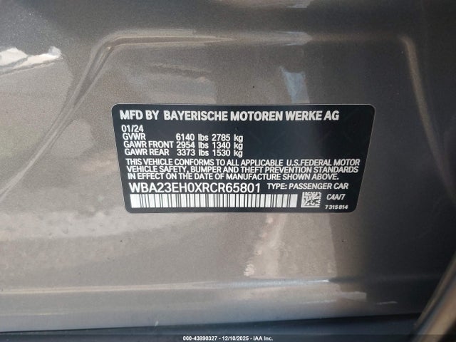 WBA23EH0XRCR65801 BMW 740I