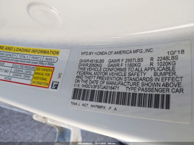 2018 HONDA ACCORD HYBRID 1HGCV3F57JA016471 Photo 8