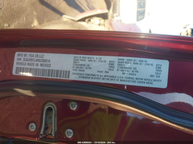 2022 RAM 2500 3C6UR5FL4NG280814 Photo 8