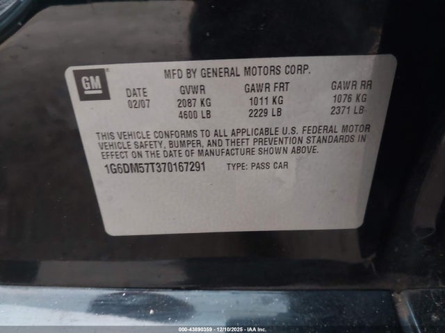 2007 CADILLAC CTS 1G6DM57T370167291 Photo 8