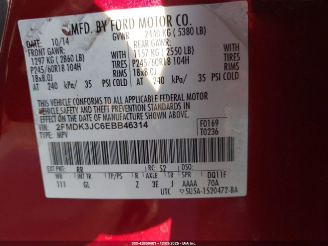 2014 FORD EDGE 2FMDK3JC6EBB46314 Photo 8