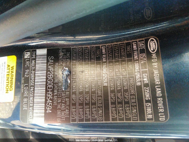 2014 LAND ROVER RANGE ROVER EVOQUE SALVP2BG0EH954594 Photo 8