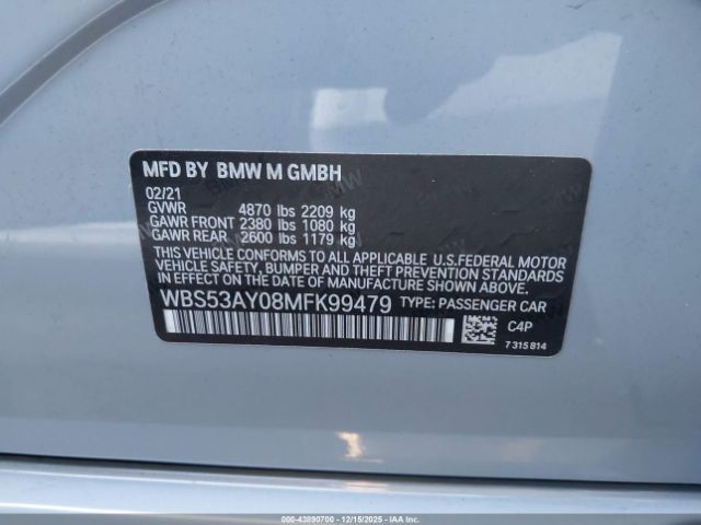 2021 BMW M3 WBS53AY08MFK99479 Photo 8