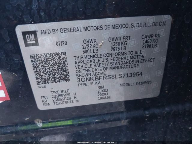 2020 CHEVROLET BLAZER 3GNKBFRS8LS713954 Photo 8