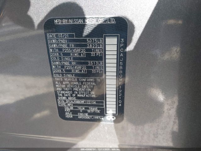 2021 INFINITI QX50 3PCAJ5BB0MF122104 Photo 8