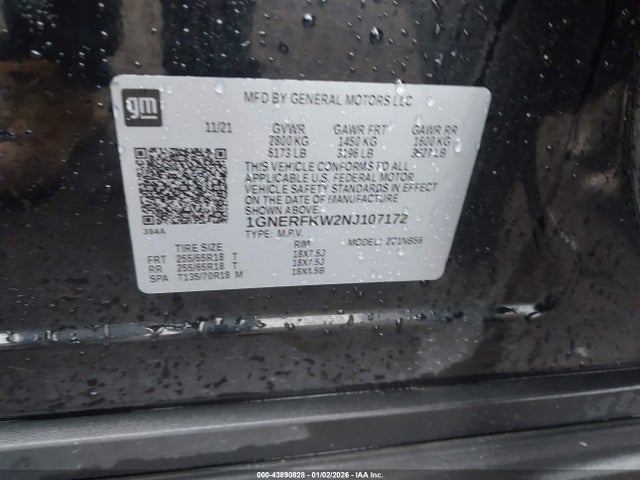 Aukcja sprzedaży 2022 Chevrolet Traverse Fwd Ls, vin: 1GNERFKW2NJ107172, numer aukcji: 43890828