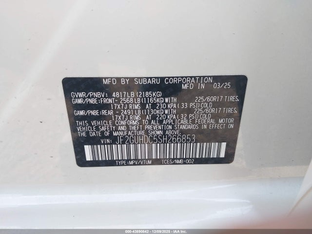 2025 SUBARU CROSSTREK JF2GUHDC5SH266853 Photo 8