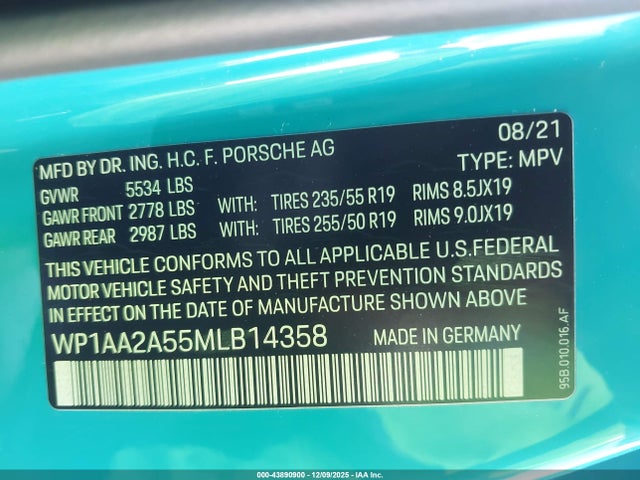 2021 PORSCHE MACAN WP1AA2A55MLB14358 Photo 8