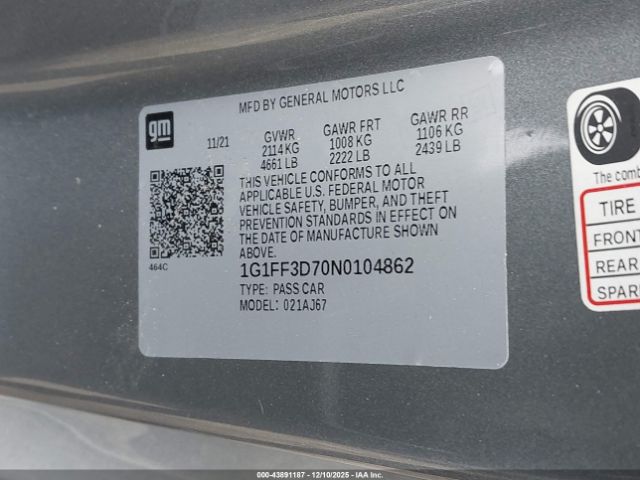 2022 CHEVROLET CAMARO 1G1FF3D70N0104862 Photo 8