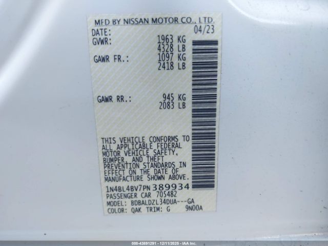 2023 NISSAN ALTIMA 1N4BL4BV7PN389934 Photo 8