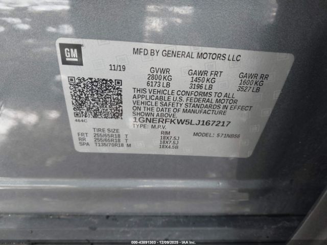 2020 CHEVROLET TRAVERSE 1GNERFKW5LJ167217 Photo 8