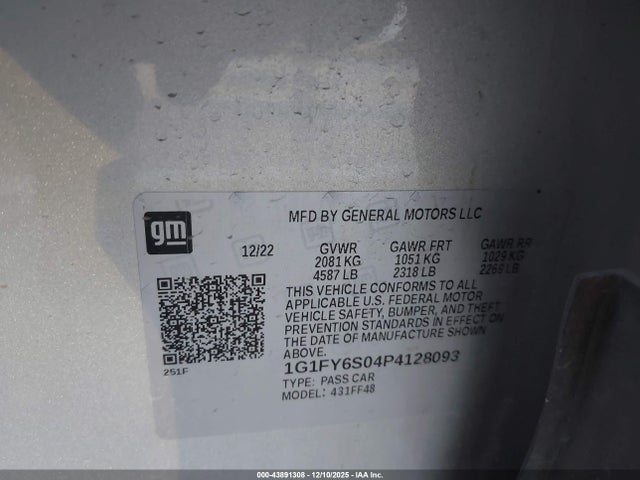 1G1FY6S04P4128093 Chevrolet Bolt Euv Fwd Lt