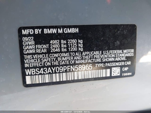 2023 BMW M3 WBS43AY09PFN58965 Photo 8