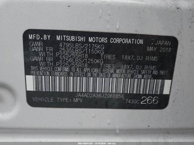 2018 MITSUBISHI OUTLANDER JA4AD2A36JZ068856 Photo 8