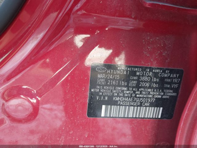 2016 HYUNDAI ELANTRA KMHDH4AE7GU501977 Photo 8