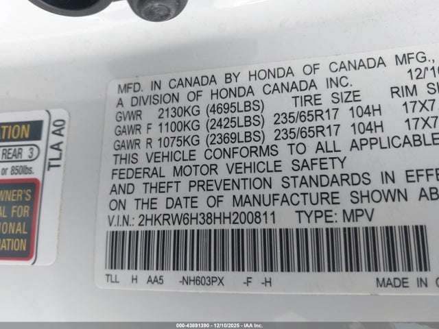 Honda CR-V LX 2017 2HKRW6H38HH200811 Image 9