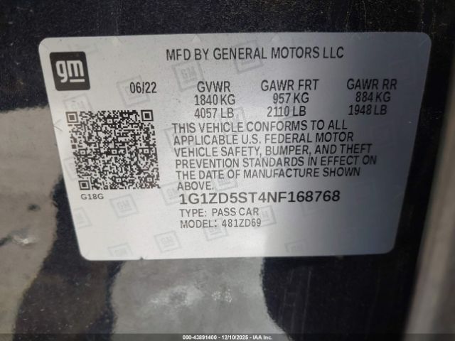 2022 CHEVROLET MALIBU 1G1ZD5ST4NF168768 Photo 8