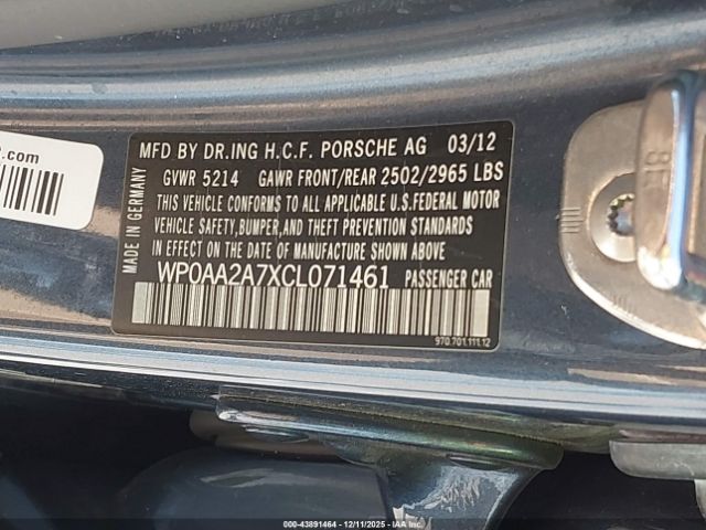 2012 PORSCHE PANAMERA WP0AA2A7XCL071461 Photo 8