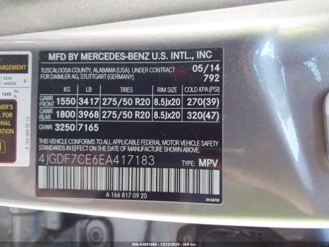 2014 MERCEDES-BENZ GL 450 4JGDF7CE6EA417183 Photo 8