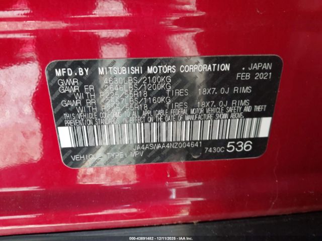 2022 MITSUBISHI ECLIPSE CROSS JA4ASWAA4NZ004641 Photo 8