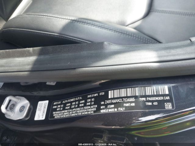 2020 ALFA ROMEO GIULIA ZARFAMAN2L7634985 Photo 8