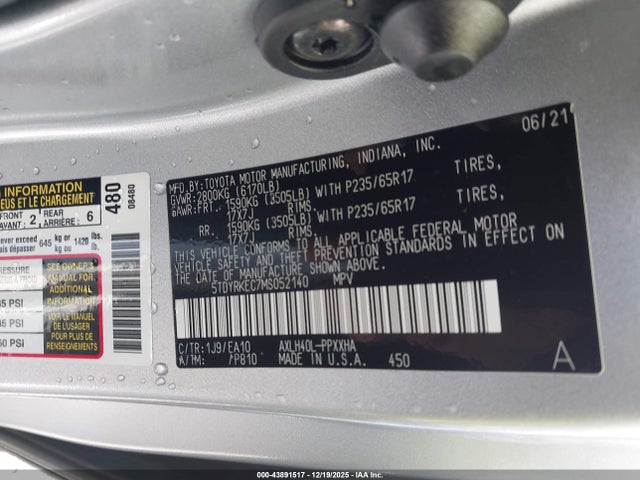 2021 TOYOTA SIENNA 5TDYRKEC7MS052140 Photo 8