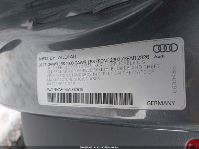 2018 AUDI A5 WAUTNAF59JA002619 Photo 8