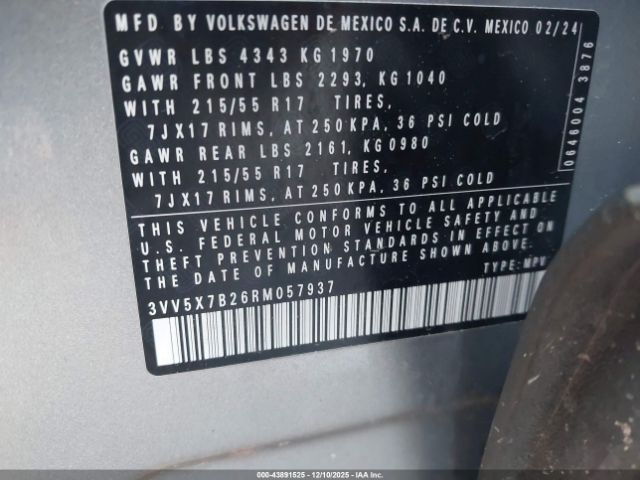 2024 VOLKSWAGEN TAOS 3VV5X7B26RM057937 Photo 8