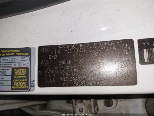 KNAFZ4A8XE5161717 KIA FORTE EX