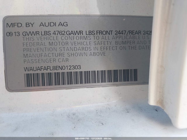 2014 AUDI A4 WAUAFAFL8EN012303 Photo 8