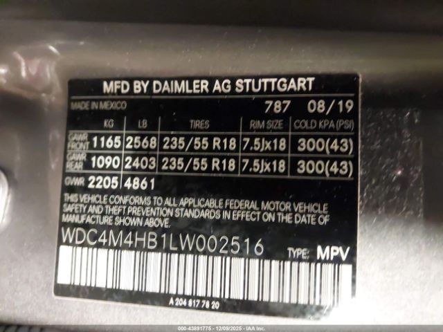 2020 MERCEDES-BENZ GLB 250 WDC4M4HB1LW002516 Photo 8