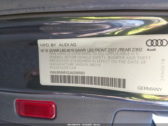 2018 AUDI A4 WAUKMAF43JA206550 Photo 8