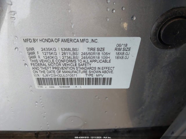 2018 ACURA MDX 5J8YD3H32JL010571 Photo 8