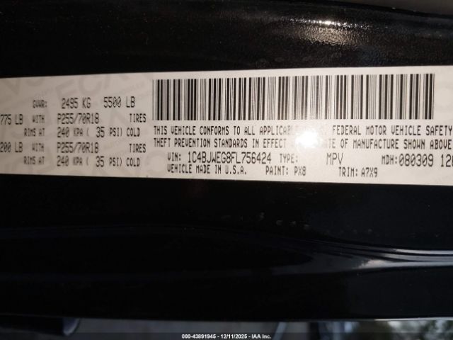 2015 JEEP WRANGLER UNLIMITED 1C4BJWEG8FL756424 Photo 8