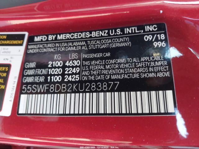 2019 MERCEDES-BENZ C 300 55SWF8DB2KU283877 Photo 8