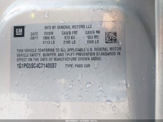 2012 CHEVROLET CRUZE 1G1PG5SC4C7140037 Photo 8
