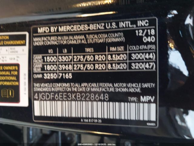 2019 MERCEDES-BENZ GLS 450 4JGDF6EE3KB228648 Photo 8