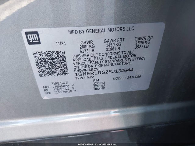 1GNERLRS2SJ134644 Chevrolet Traverse Fwd Rs