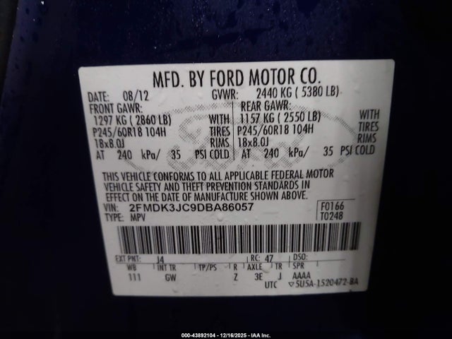 2013 FORD EDGE 2FMDK3JC9DBA86057 Photo 8