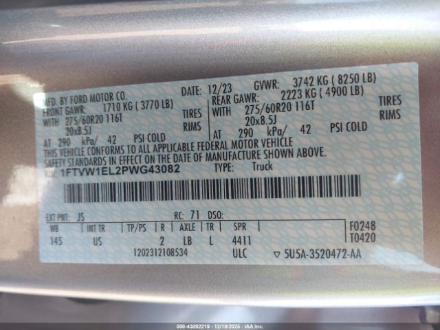 2023 FORD F-150 LIGHTNING 1FTVW1EL2PWG43082 Photo 8