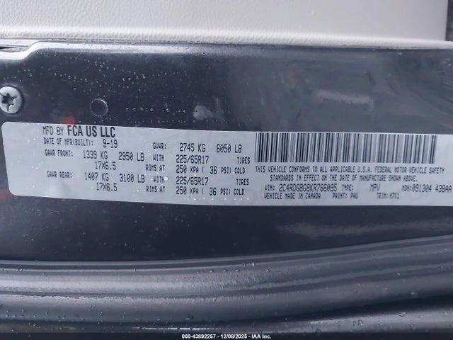 2C4RDGBG8KR766095 Dodge Grand Caravan Se