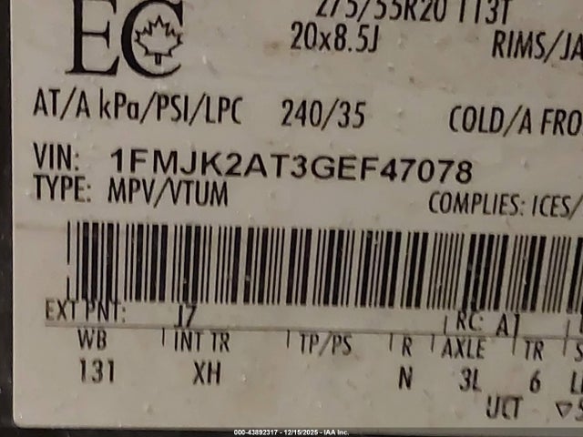2016 FORD EXPEDITION MAX 1FMJK2AT3GEF47078 Photo 8
