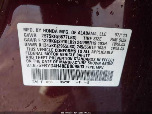 2014 ACURA MDX 5FRYD4H48EB009803 Photo 8