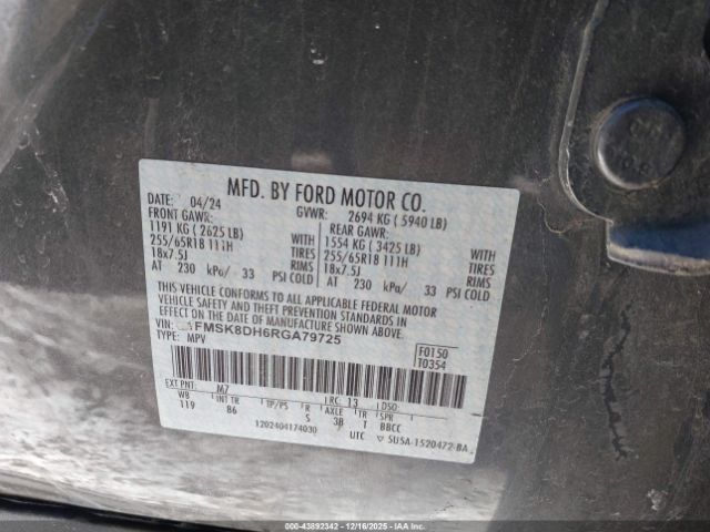 2024 FORD EXPLORER 1FMSK8DH6RGA79725 Photo 8