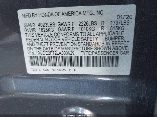 2020 ACURA ILX 19UDE2F72LA003629 Photo 8