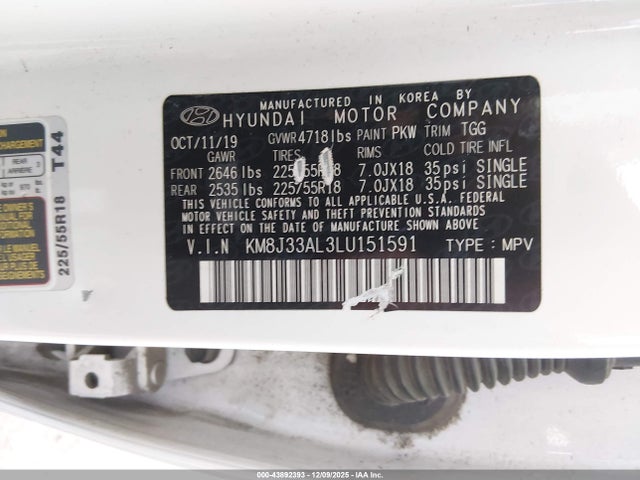 2020 HYUNDAI TUCSON KM8J33AL3LU151591 Photo 8