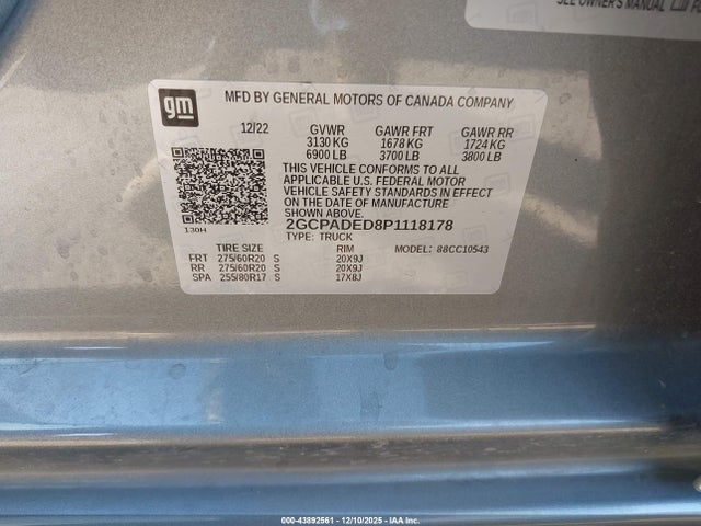 2GCPADED8P1118178 Chevrolet Silverado 1500 Rst