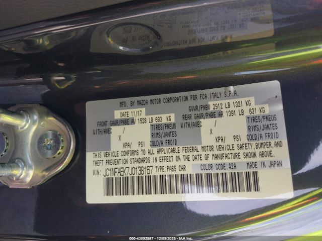 2018 FIAT 124 SPIDER JC1NFAEK7J0138167 Photo 8